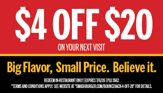 bounce back card 4 off 20 on your next visit