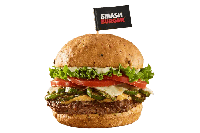 Colorado single smash burger with smashburger flag.